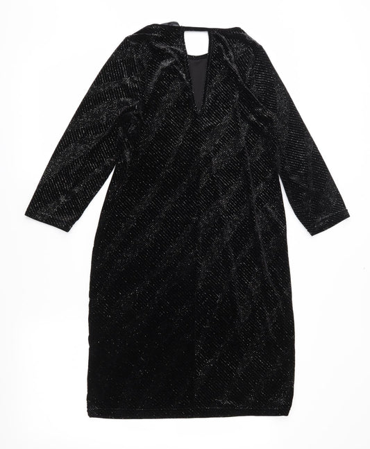 Dorothy Perkins Womens Black Velour Shift Size 10