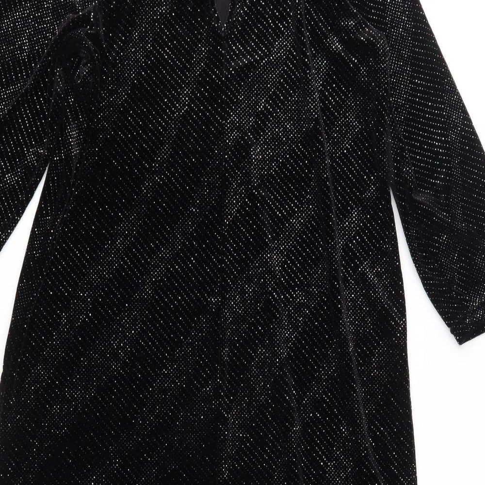 Dorothy Perkins Womens Black Velour Shift Size 10