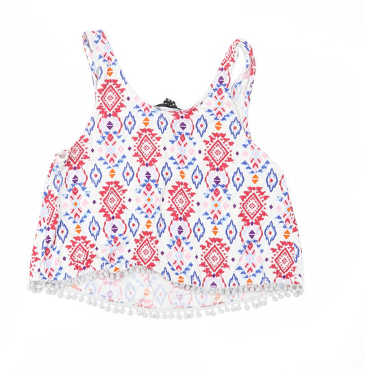 Womens UK Size 12 Atmosphere Multicoloured Cropped Tank