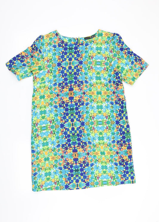Additional front view of Atmosphere women’s green geometric shift, size UK 12