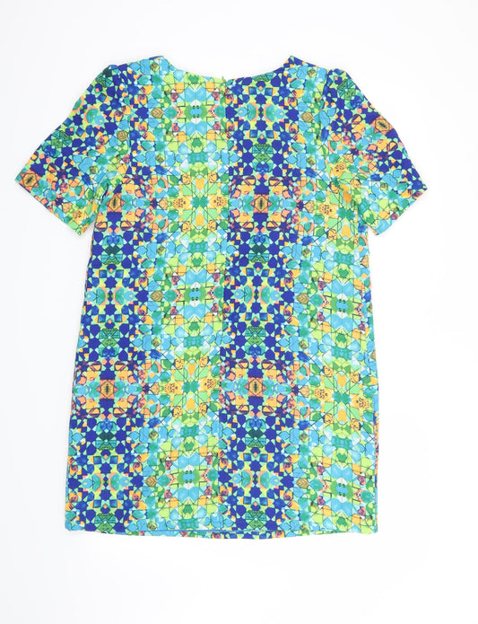 Atmosphere Womens Green Geometric Shift Size 12
