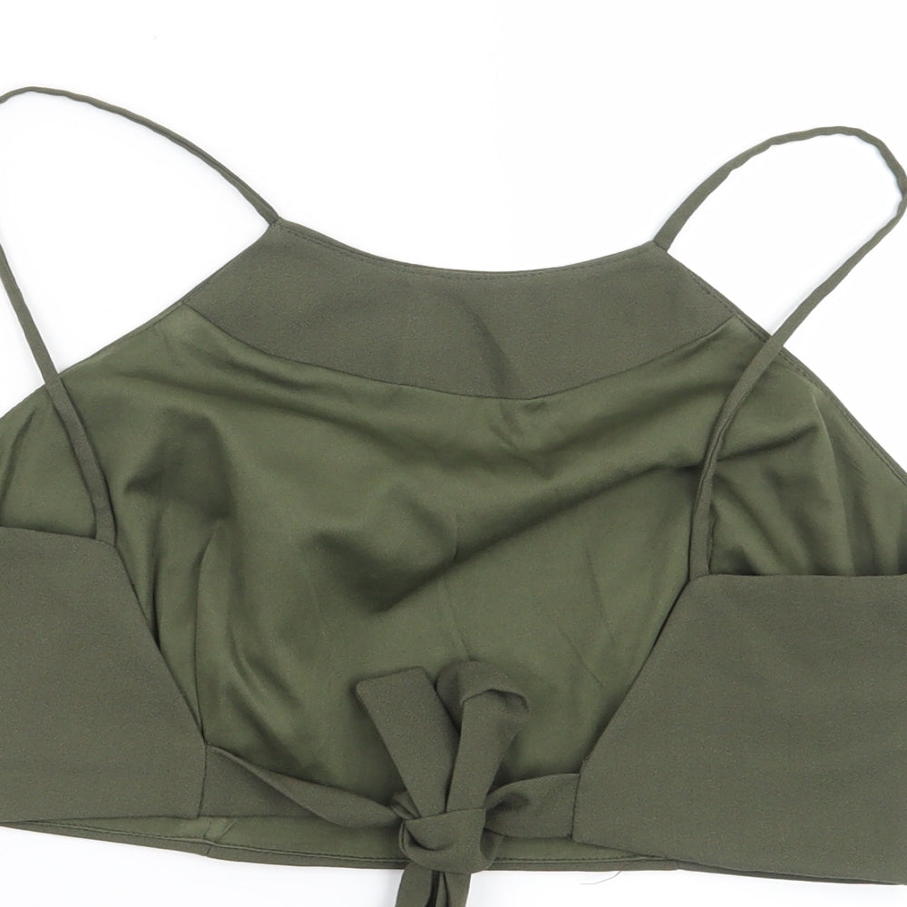 Womens UK Size 8 Missguided Green Basic Blouse