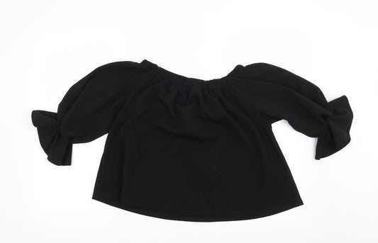 Womens UK Size S Preworn Black Basic Blouse