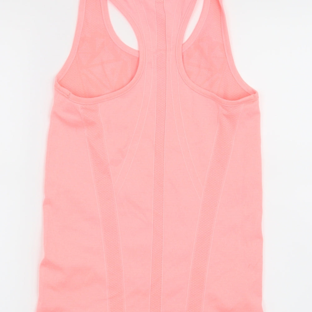 Workout Womens Pink Geometric Basic T-Shirt Size 10