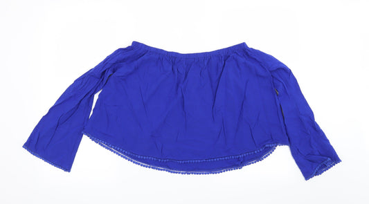 Womens UK Size 8 New Look Blue Basic Blouse
