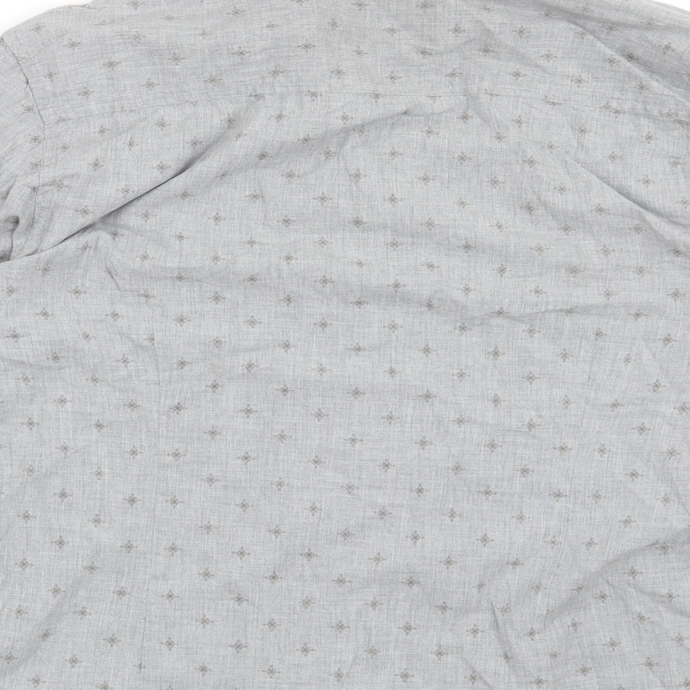 Mens UK Size S Burton Grey Button-Up Long Sleeve Casual Shirt