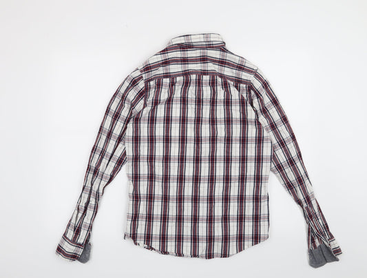 Preworn Mens White Check Button-Up Size XS