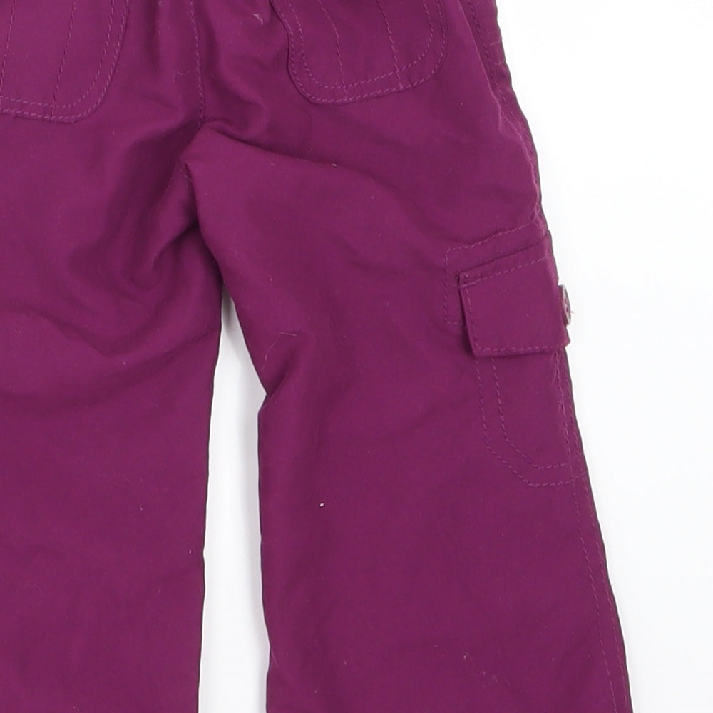 Earlydays Girls Purple Cargo Trousers Size 6-9 Months