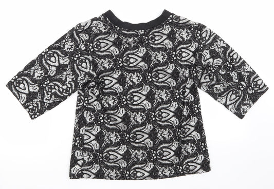 Womens UK Size 8 Topshop Black Basic T-Shirt