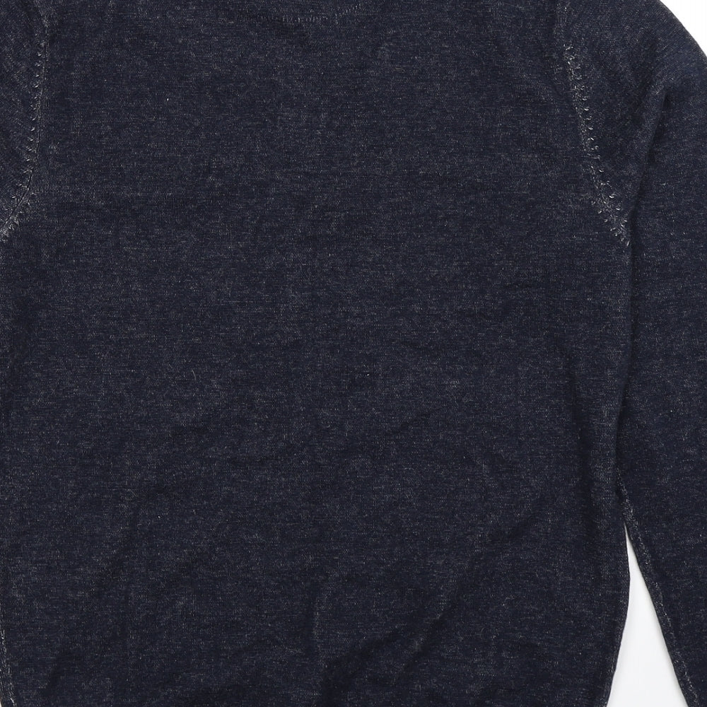 George Mens Blue Knit Pullover Jumper Size S