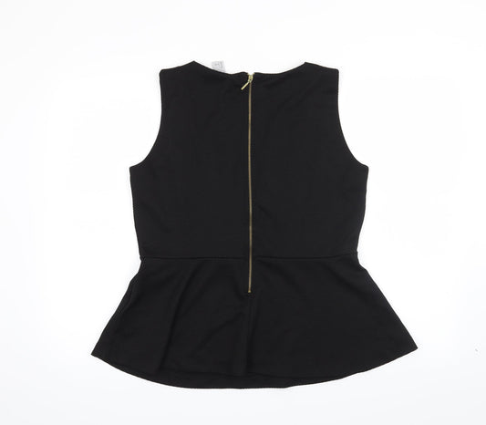 Womens UK Size L H&M Black Basic Blouse