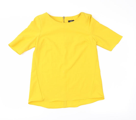 Womens UK Size 6 F&F Yellow Basic Blouse