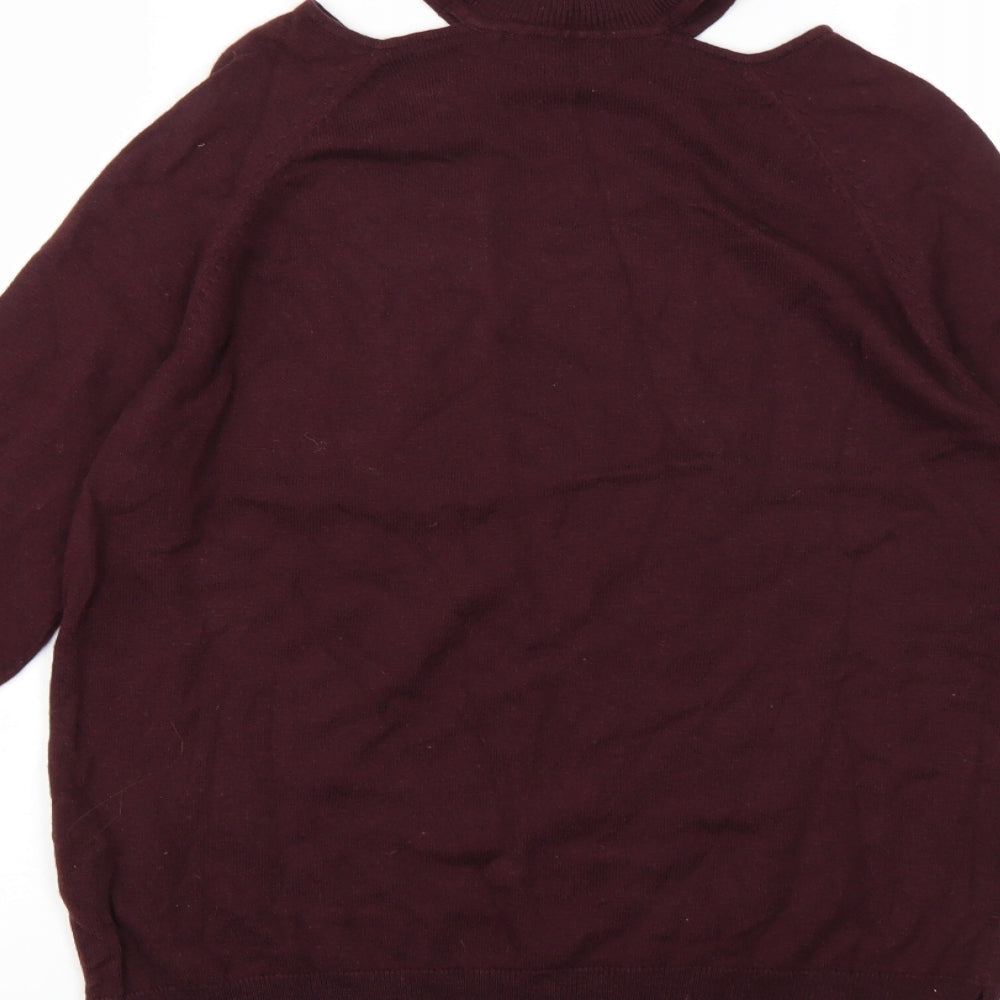 F&F Womens Purple Knit Pullover Jumper Size 8