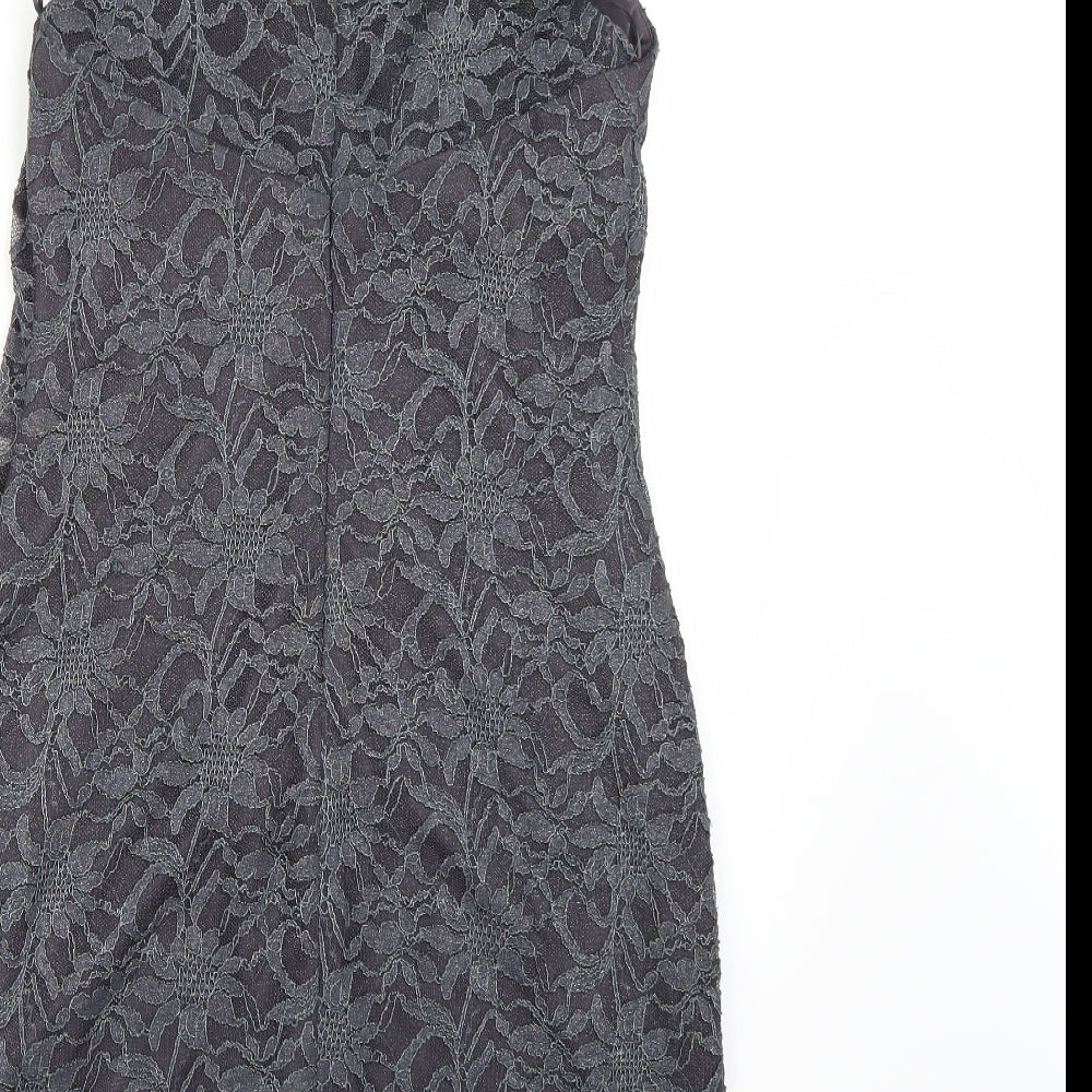 Nightway Womens Grey Lace Bodycon Size 10
