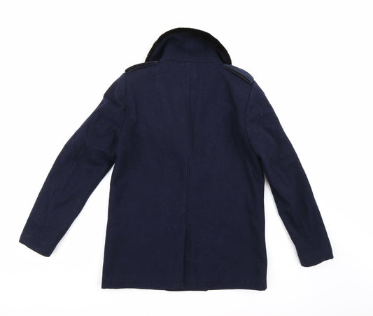 Womens UK Size 8 H&M Blue Pea Coat