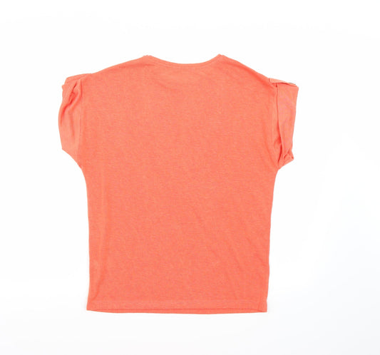 TU Womens Orange Basic T-Shirt Size 10