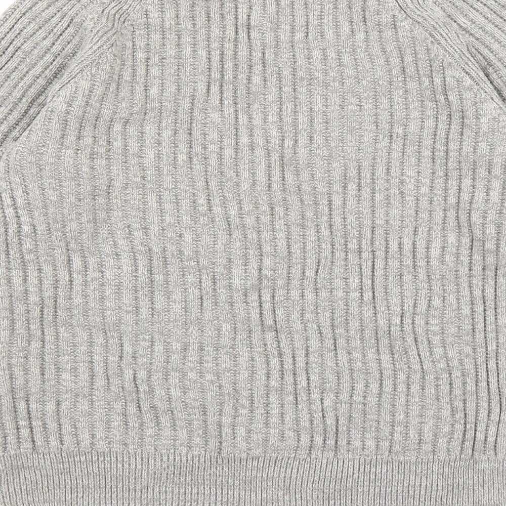 BOSTON CREW Mens Grey Knit Pullover Jumper Size S