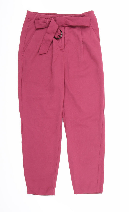 Womens UK Size 8 F&F Regular Fit Bloomer Pink Trousers