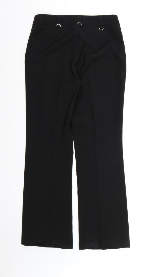 AMARANTO Womens Black Rayon Dress Pants Trousers Size 10 L30 in