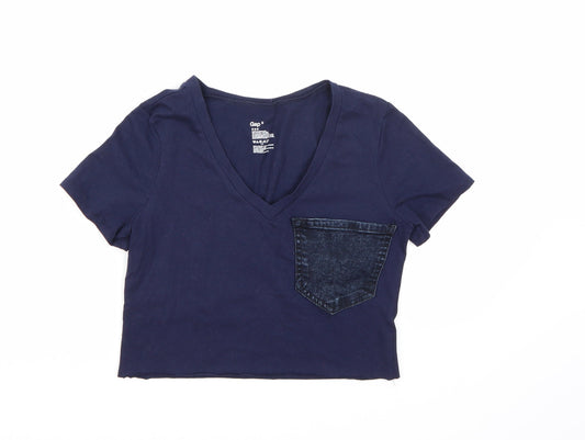 Womens UK Size S Gap Blue Cropped T-Shirt