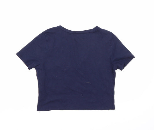 Womens UK Size S Gap Blue Cropped T-Shirt