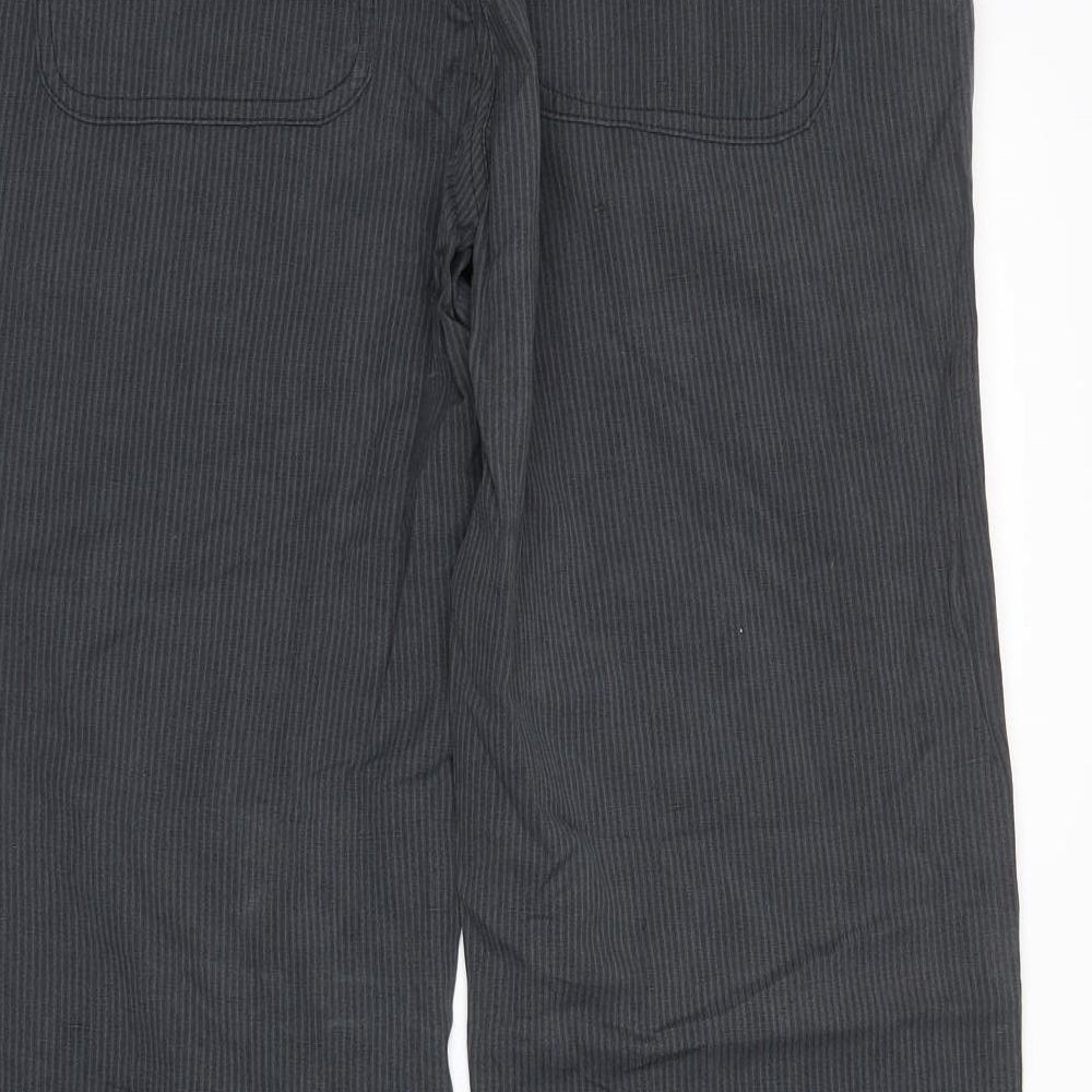 NEXT Mens Grey Striped Trousers Size 32 in