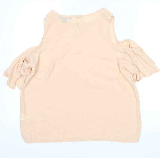 Womens UK Size 14 Atmosphere Beige Basic Blouse