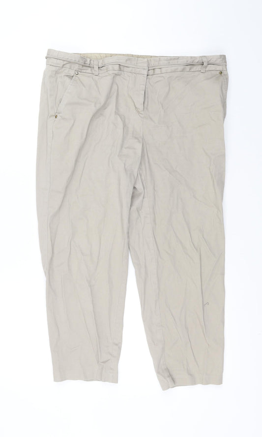 Womens UK Size 16 George Regular Fit Chino Beige Trousers