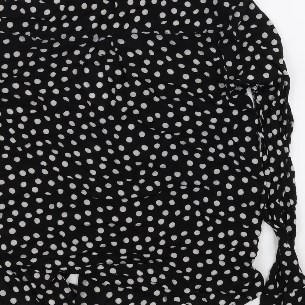 Womens UK Size 8 NEXT Black Basic Button-Up