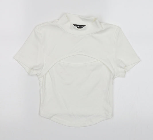 SHEIN Womens White Basic T-Shirt Size S