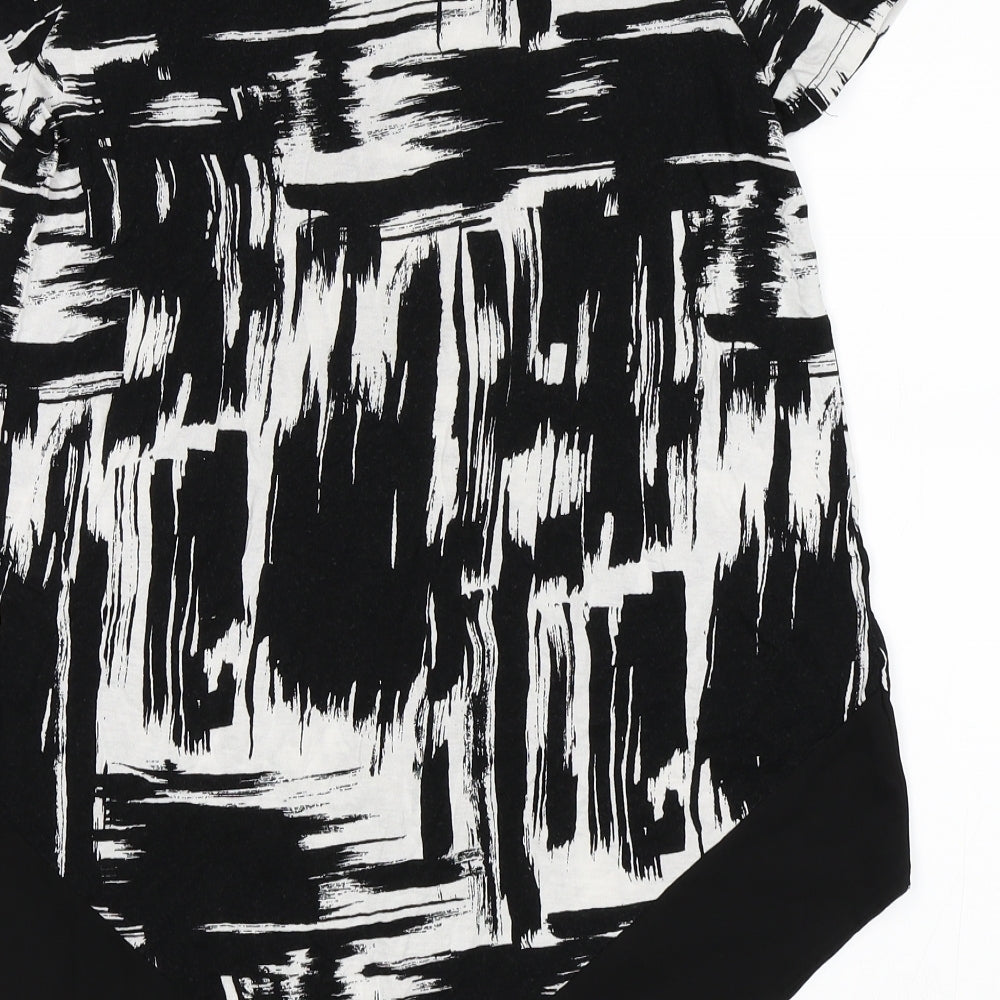 TU Womens Black Striped Basic T-Shirt Size 8