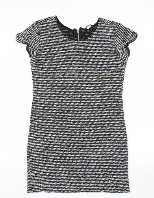 Select Womens Blue Knit Shirt Dress Size 12