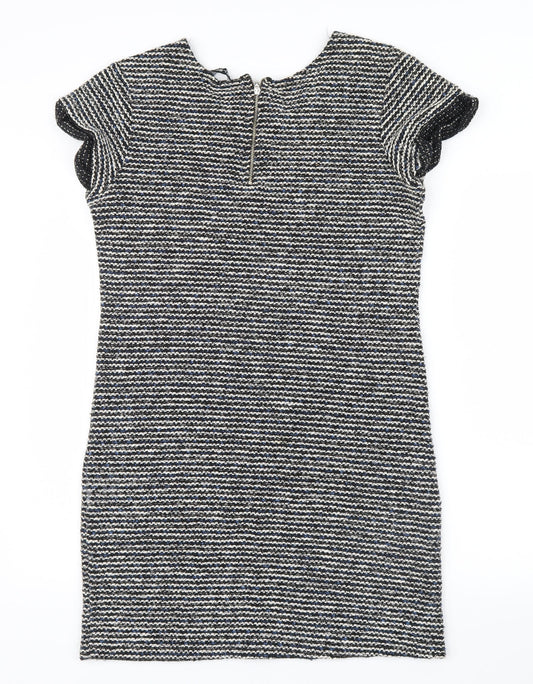 Select Womens Blue Knit Shirt Dress Size 12