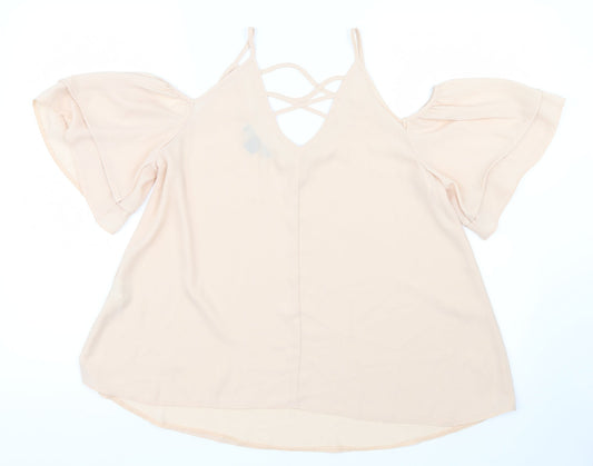 Primark Womens Pink Mesh Basic Blouse Size 8