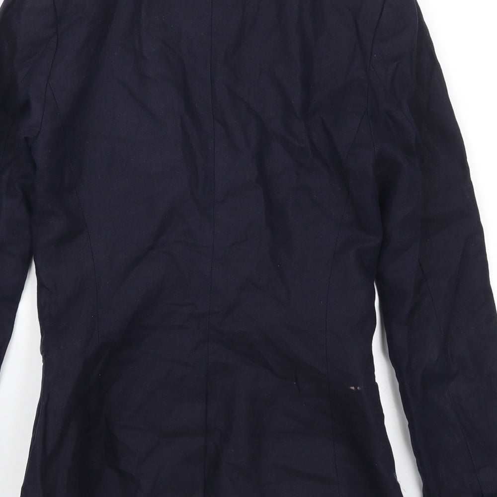 H&M Womens Blue Jacket Suit Jacket Size 4