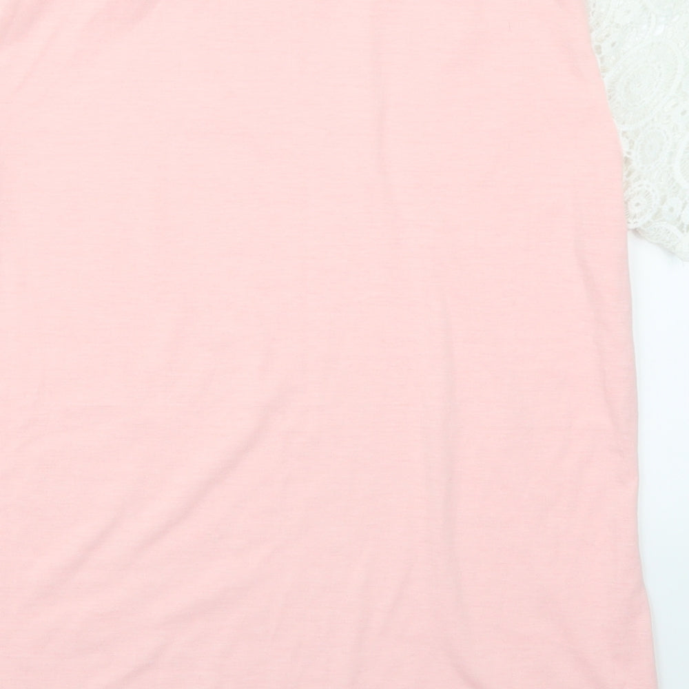 Womens UK Size XL Preworn Pink Basic T-Shirt
