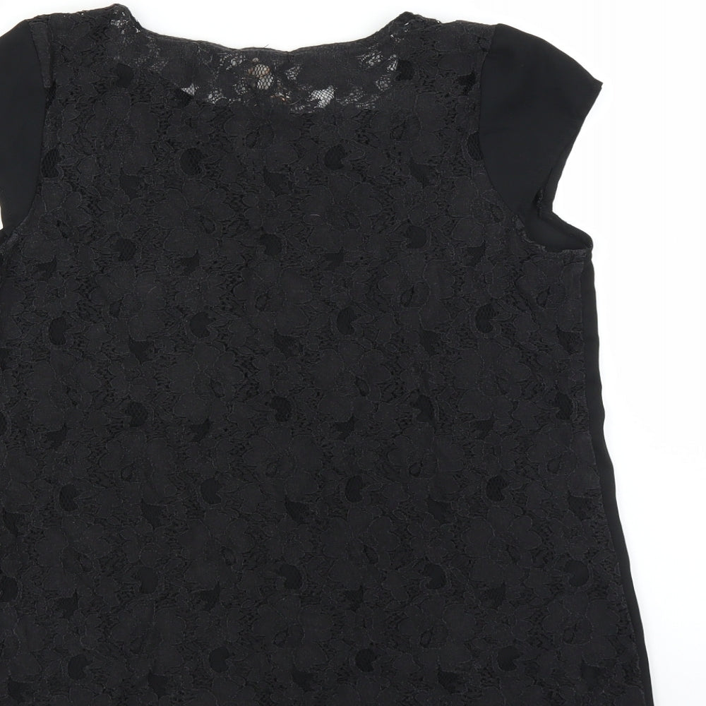 Womens UK Size 10 Springfield Black Basic Blouse