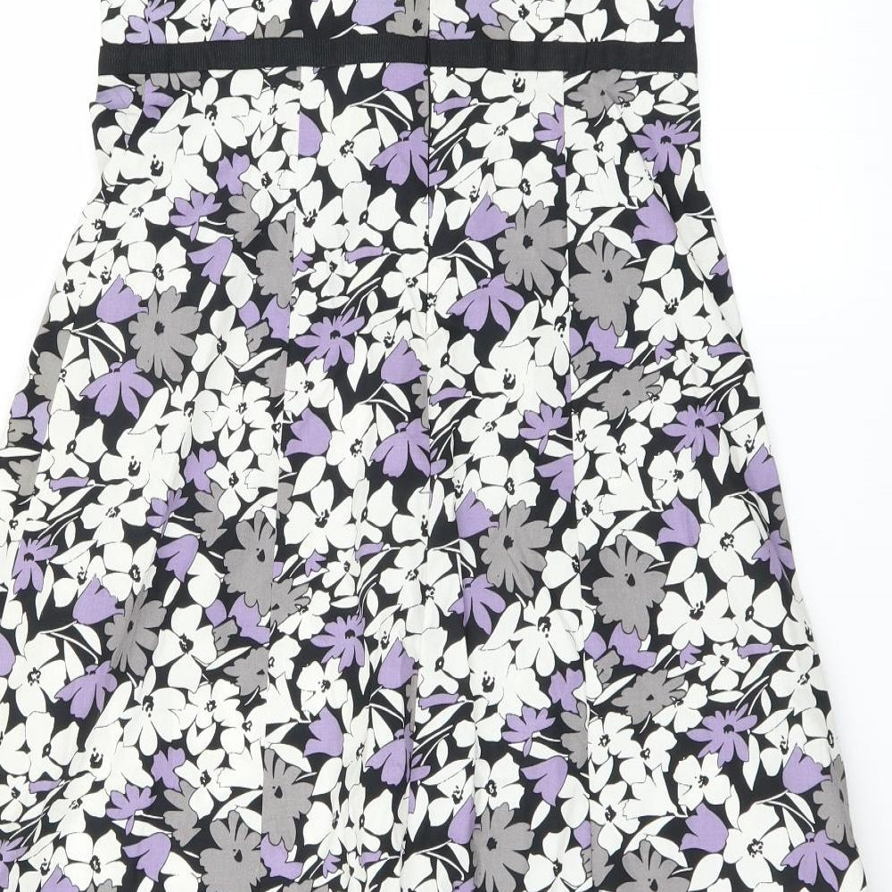 F&F Womens Purple Floral A-Line Size 10