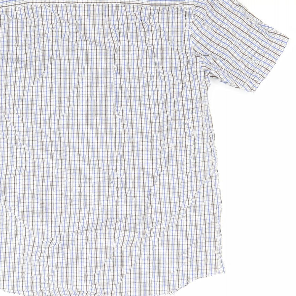 Mens UK Size S Easy Blue Button-Up Short Sleeve Casual Shirt