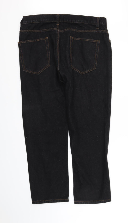 Womens UK Size XL pre worn Regular Fit Straight Black Jeans