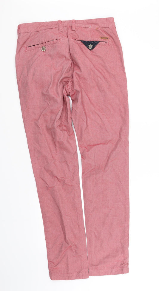 Womens UK Size 32 in Topman Regular Fit Red Trousers