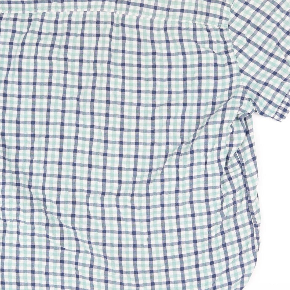 F&F Womens Green Check Basic Button-Up Size L