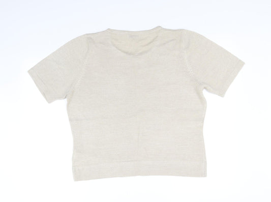 Classic Womens Beige Basic T-Shirt Size 16
