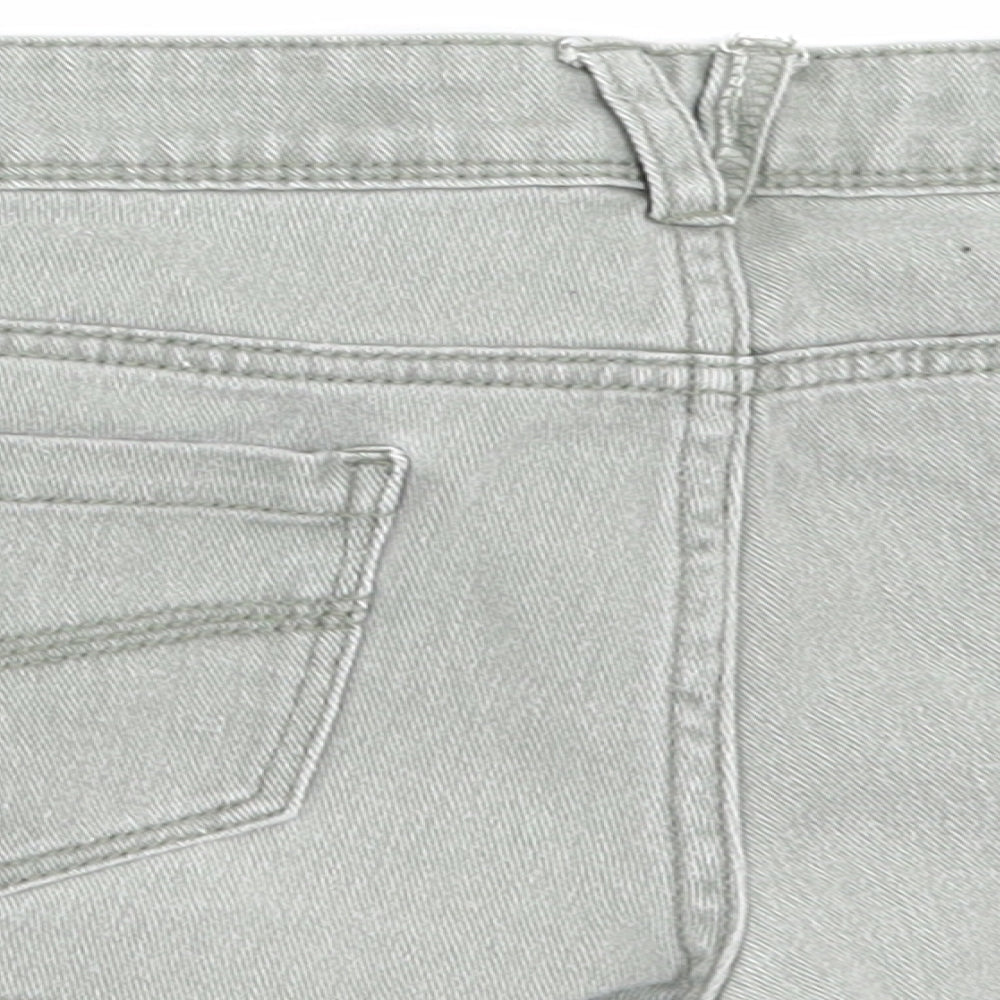 Denim & Co. Womens Green Denim Cut-Off Shorts Size 6