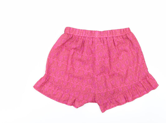Missguided Womens Pink Geometric  Paperbag Shorts Size 8