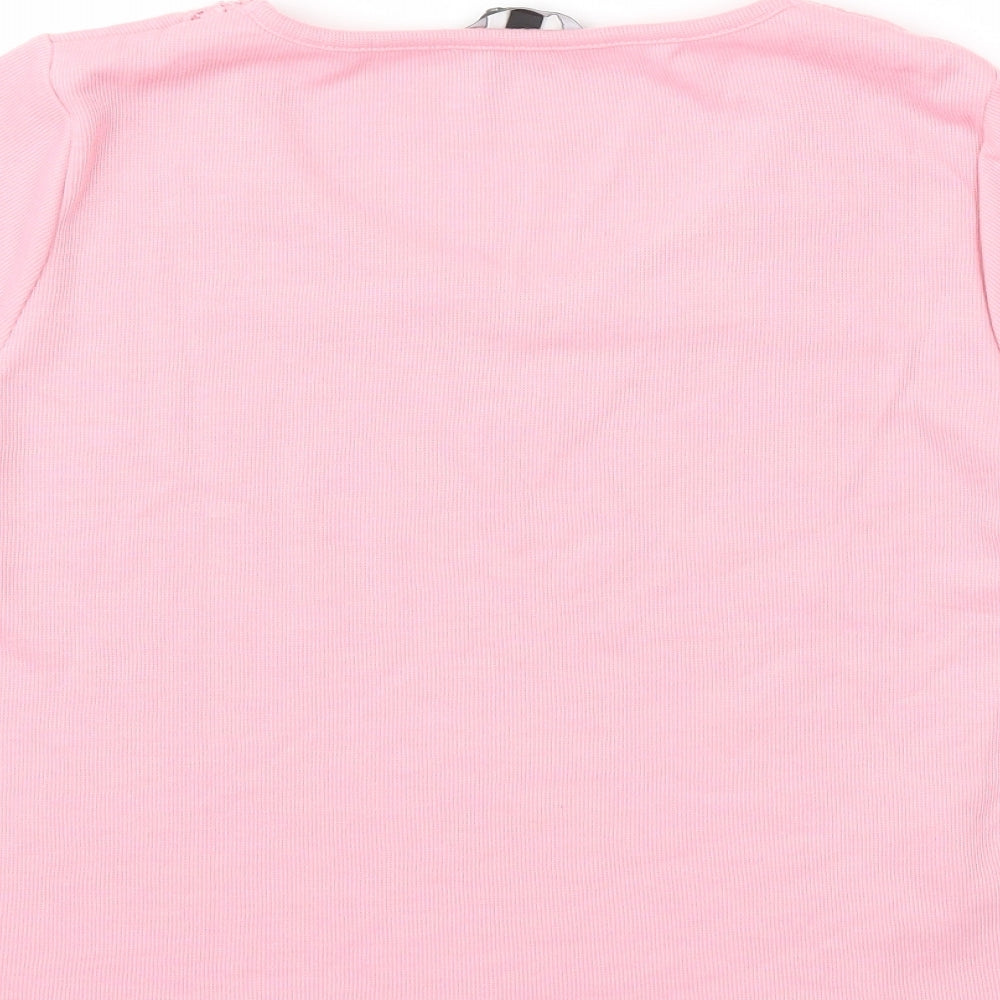 Womens UK Size 14 Preworn Pink Basic T-Shirt