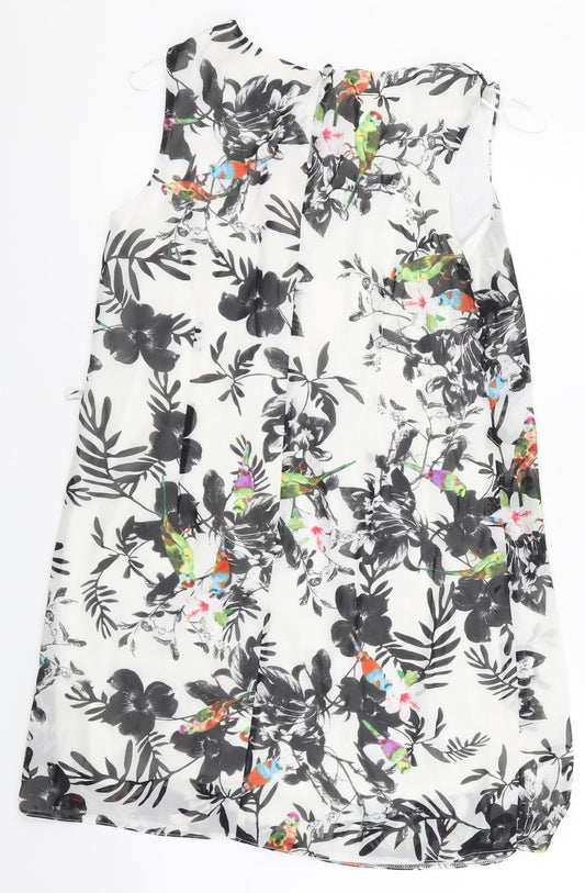 Primark Womens White Floral Basic T-Shirt Size 10