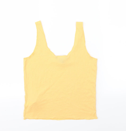Primark Womens Yellow Jersey Cropped Tank Size XS