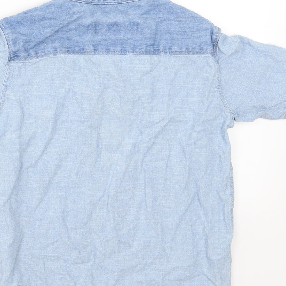 River Island Boys Blue Denim Basic Button-Up Size 6 Years
