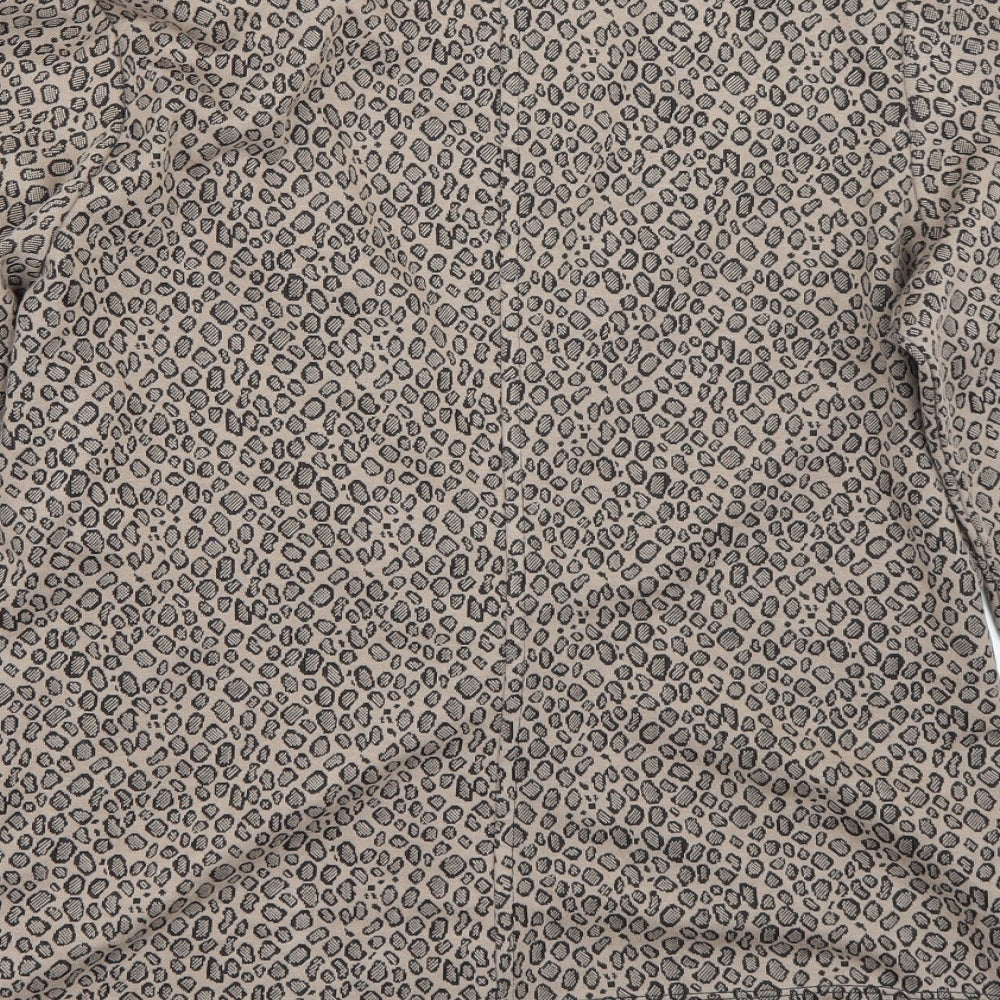 George Womens Brown Animal Print Jacket Blazer Size 12